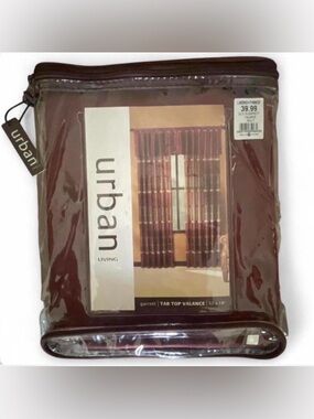Garrett Tab Top Valances in Burgundy Brand New With Tags